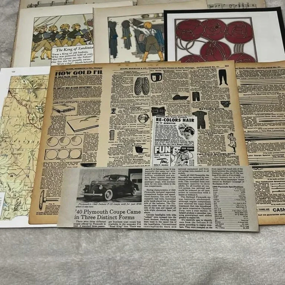 100+ piece Ephemera Lot 25 Collage Crafting Junk Journals Scrapbooking